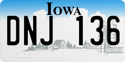 IA license plate DNJ136