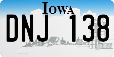 IA license plate DNJ138