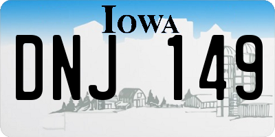 IA license plate DNJ149