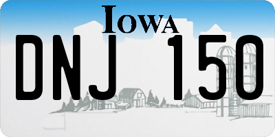 IA license plate DNJ150