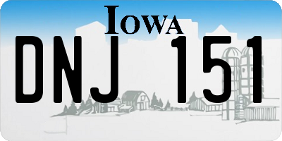 IA license plate DNJ151