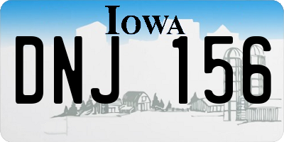 IA license plate DNJ156