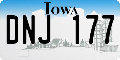 IA license plate DNJ177