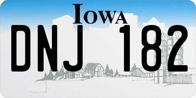 IA license plate DNJ182