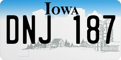 IA license plate DNJ187