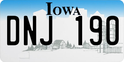 IA license plate DNJ190