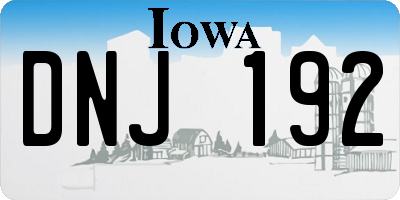 IA license plate DNJ192