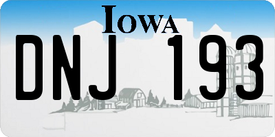 IA license plate DNJ193