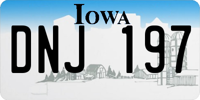 IA license plate DNJ197
