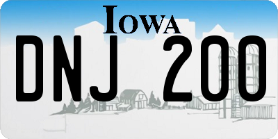 IA license plate DNJ200