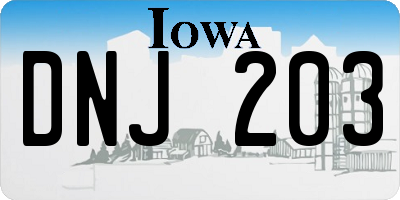 IA license plate DNJ203