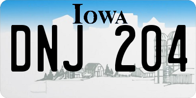 IA license plate DNJ204