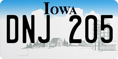 IA license plate DNJ205