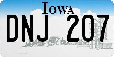 IA license plate DNJ207