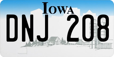 IA license plate DNJ208