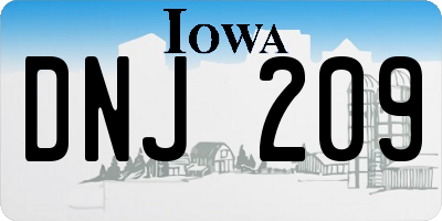 IA license plate DNJ209