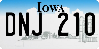 IA license plate DNJ210