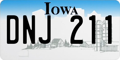 IA license plate DNJ211