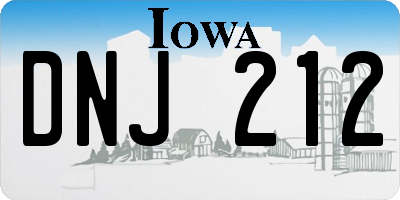 IA license plate DNJ212