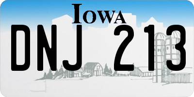 IA license plate DNJ213