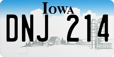 IA license plate DNJ214
