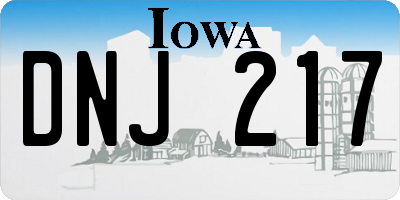 IA license plate DNJ217