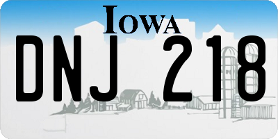 IA license plate DNJ218