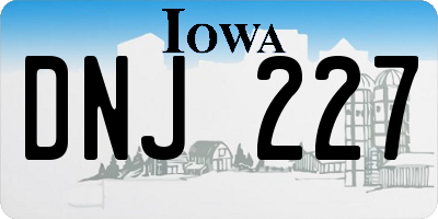 IA license plate DNJ227
