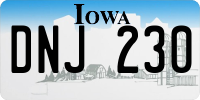 IA license plate DNJ230