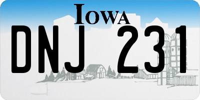 IA license plate DNJ231