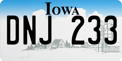 IA license plate DNJ233