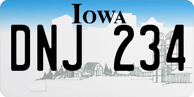 IA license plate DNJ234