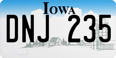 IA license plate DNJ235