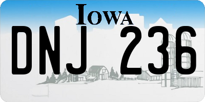 IA license plate DNJ236