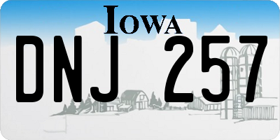 IA license plate DNJ257