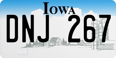 IA license plate DNJ267