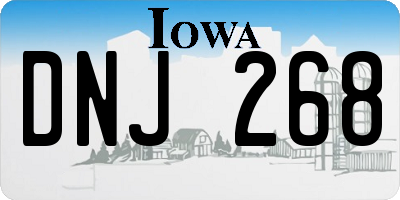 IA license plate DNJ268