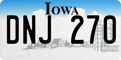 IA license plate DNJ270