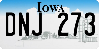 IA license plate DNJ273