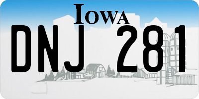 IA license plate DNJ281