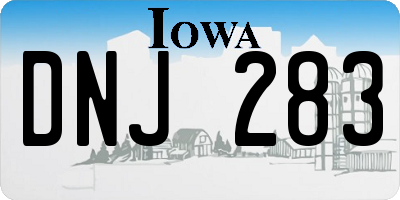 IA license plate DNJ283