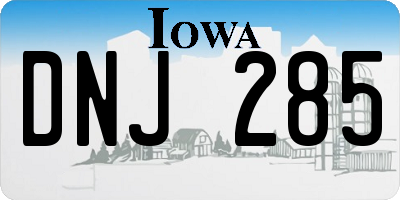IA license plate DNJ285