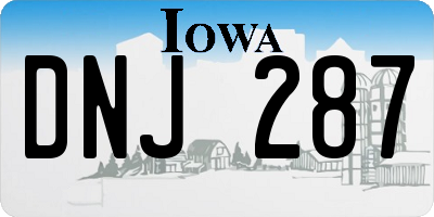 IA license plate DNJ287