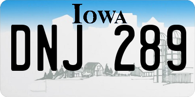 IA license plate DNJ289