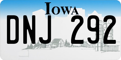 IA license plate DNJ292