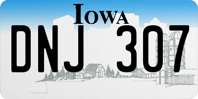 IA license plate DNJ307