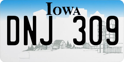 IA license plate DNJ309