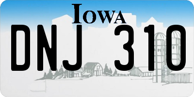 IA license plate DNJ310