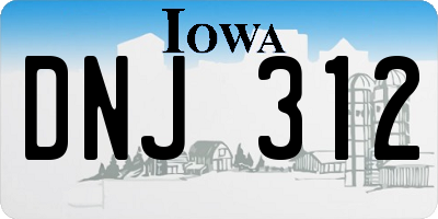 IA license plate DNJ312