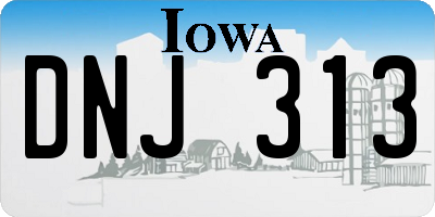IA license plate DNJ313